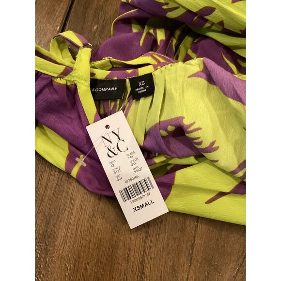 New York & Co. Floral Print maxi Dress Sleeveless Tropical Relaxed XS NWT - Picture 4 of 10